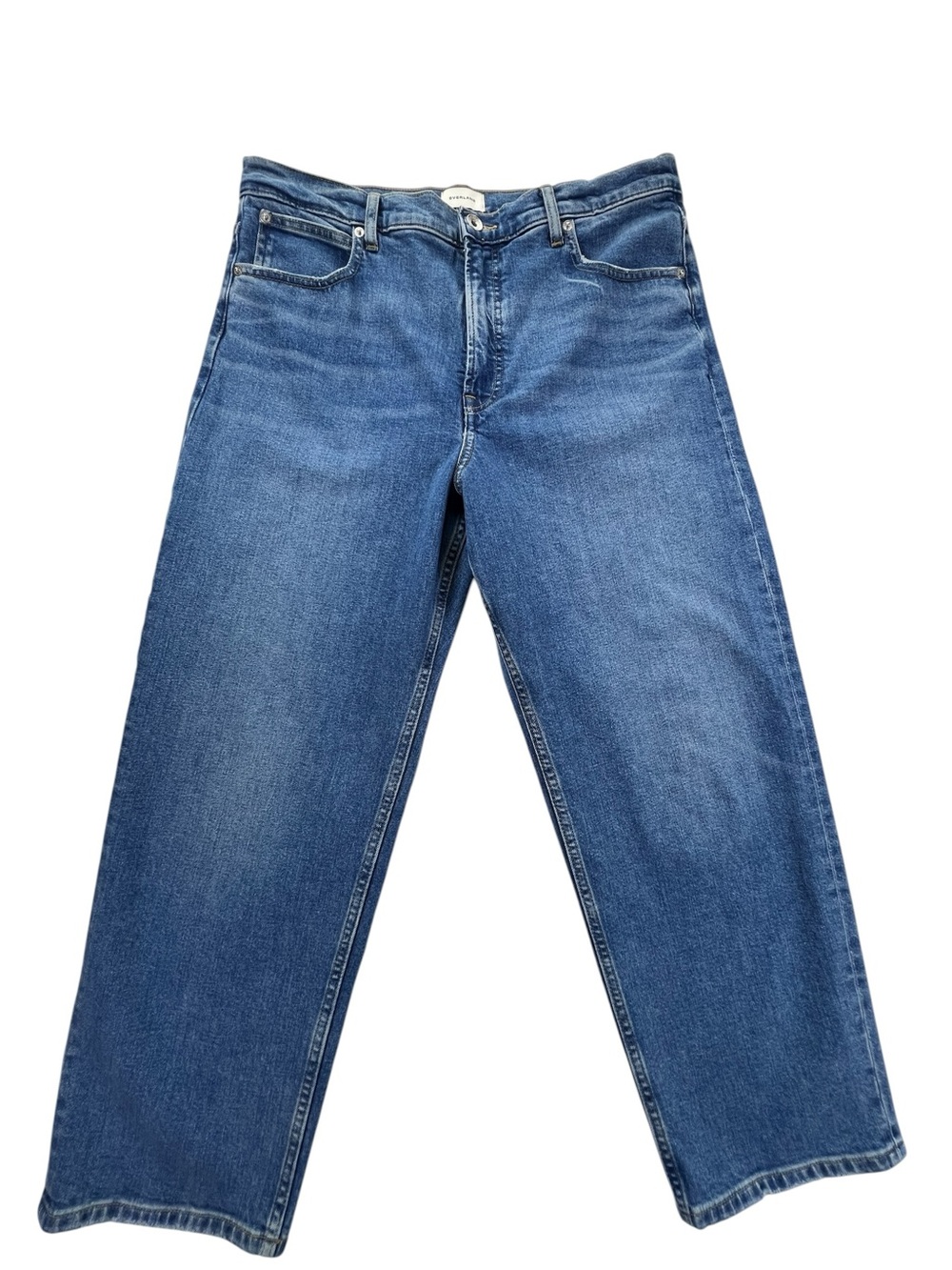 Everlane Wide-Leg Crop Jean Medium Wash Size 32R NWOT